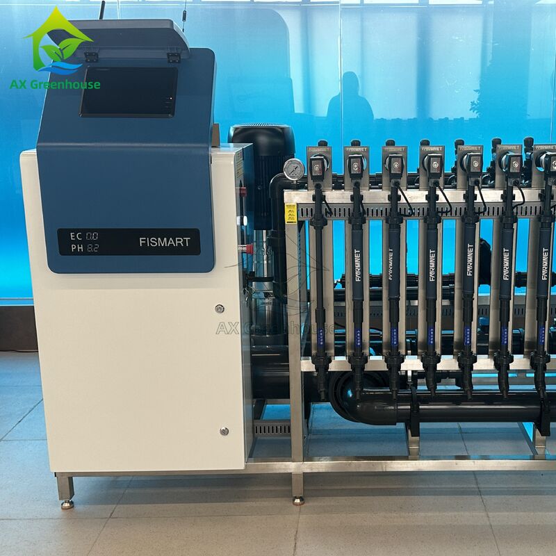 FISMART-C เครื่องปุ๋ยปุ๋ยปุ๋ยปุ๋ยปุ๋ยปุ๋ยด้วย 9 ช่องทางปุ๋ย 304 กรอบสแตนเลสและการควบคุม EC / PH ที่แม่นยํา